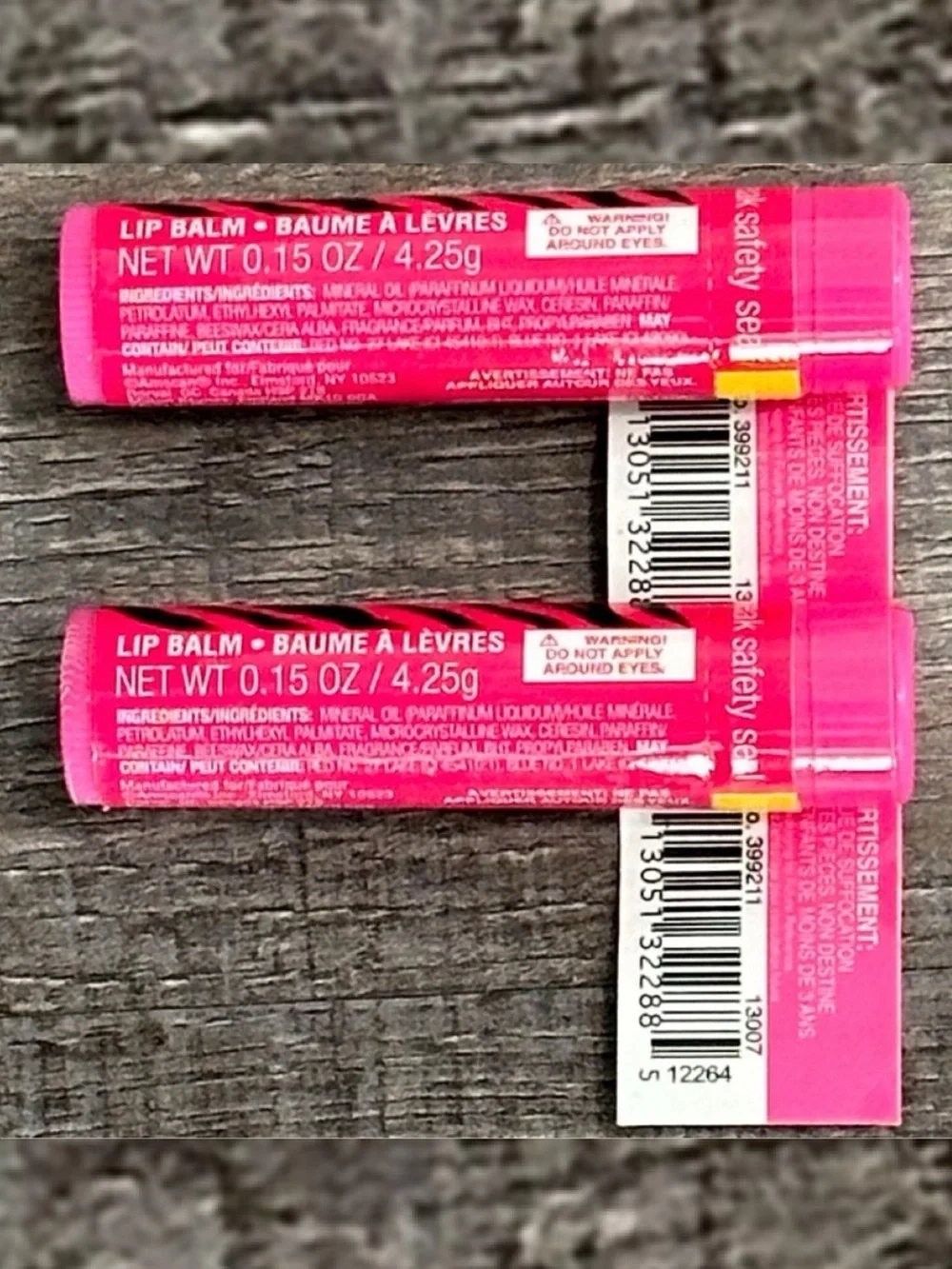 💞 New 2-Pack Pink Zebra Lip Balms